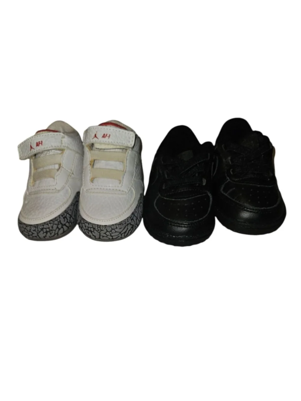 Baby Nike Air Force 1 & RARE Jordan Crib Shoes 2C Black White